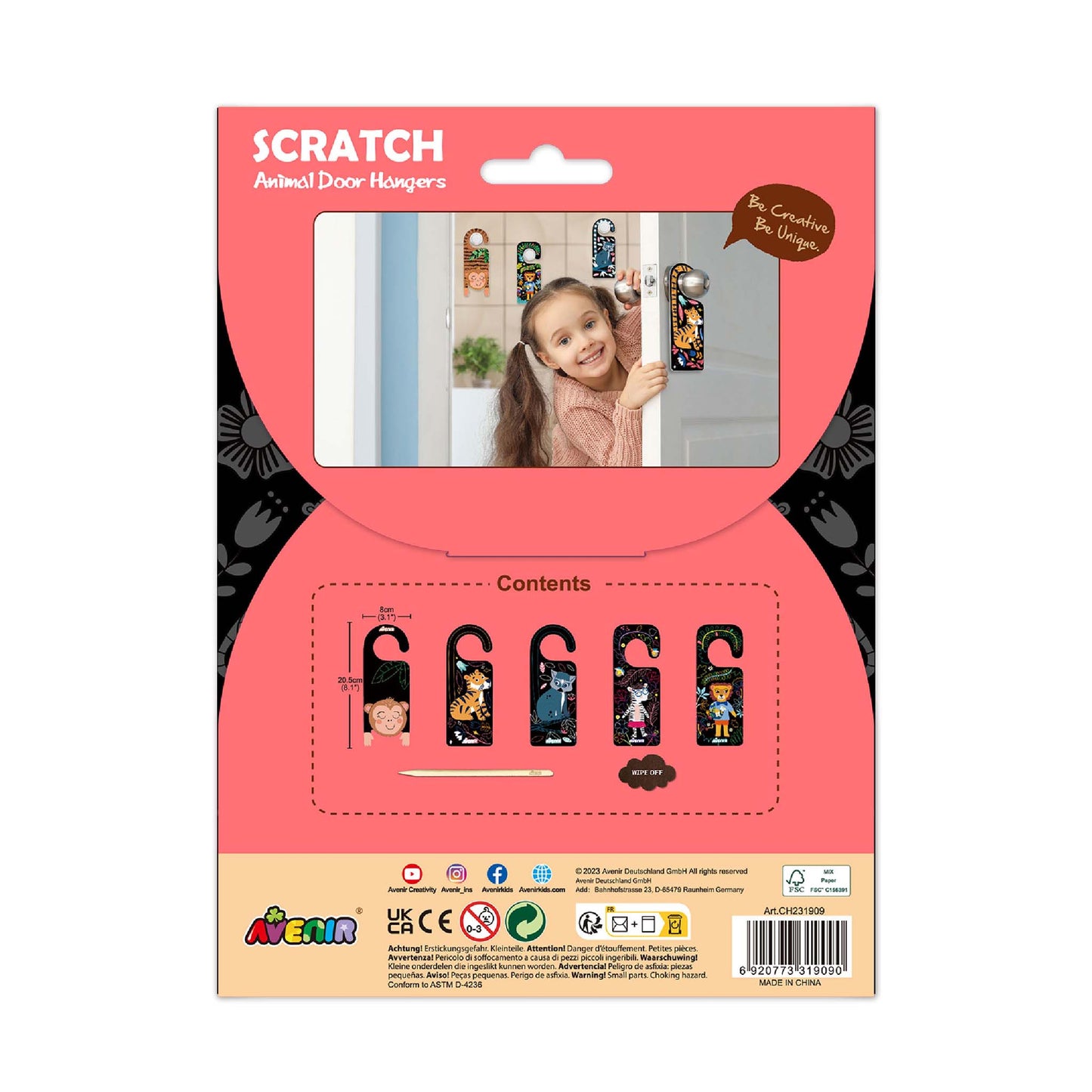 Scratch Door Hangers Animals