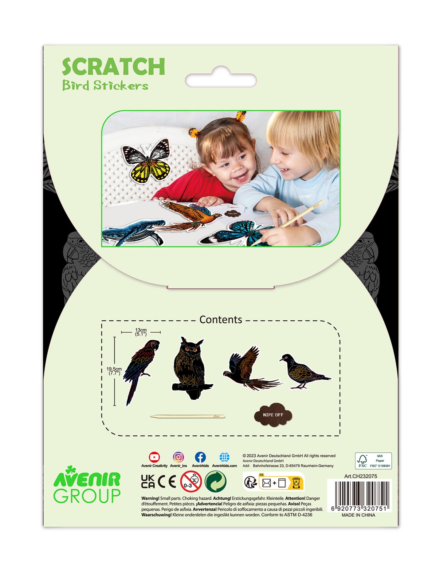 Scratch Bird Stickers