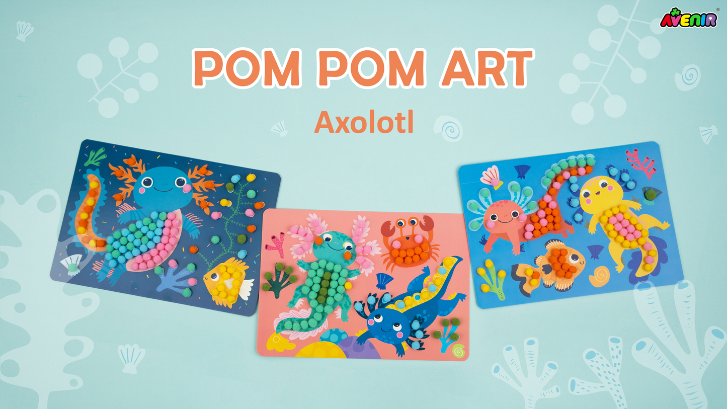 Everyday Craft Pom Pom Art Axolotl