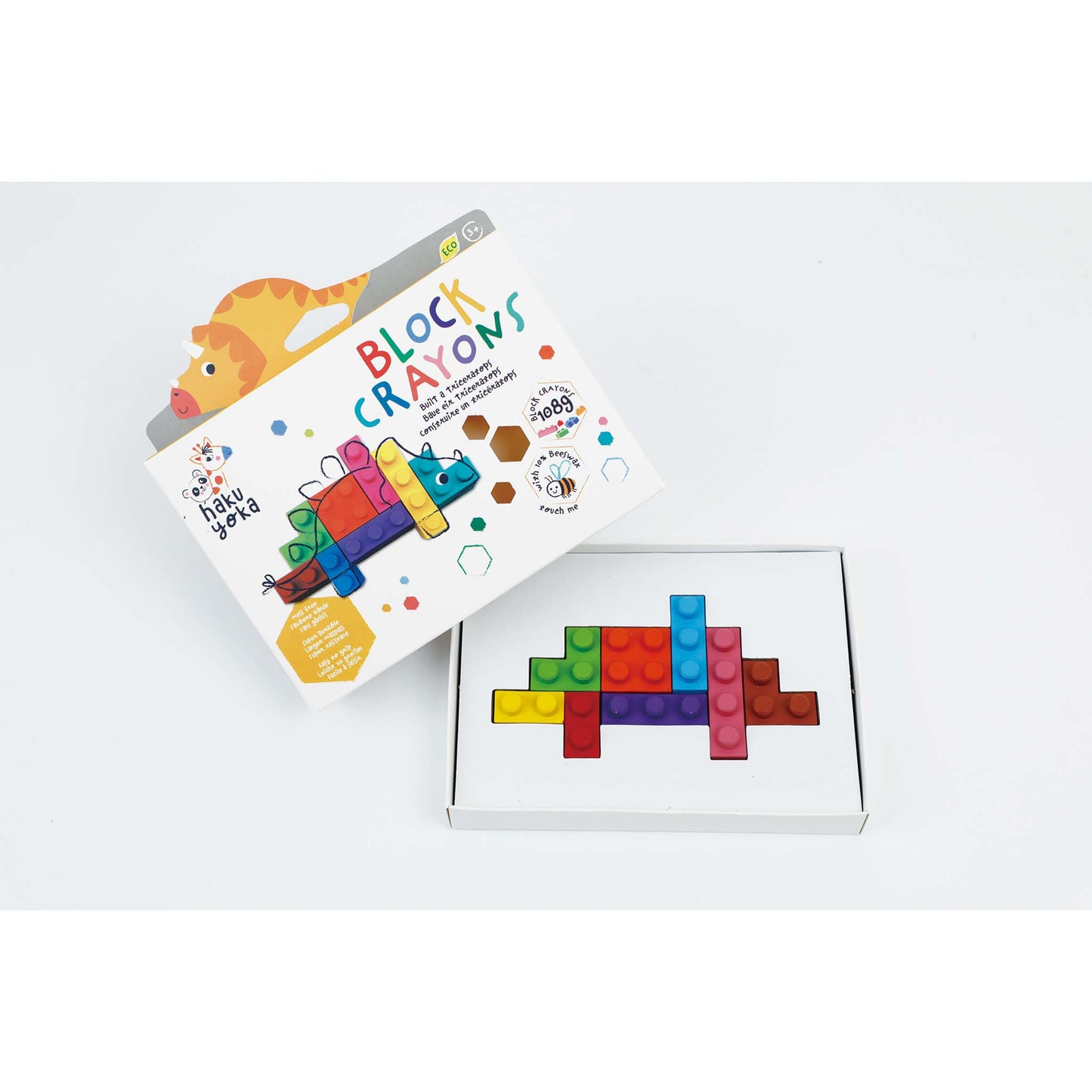 Haku Yoka Block Crayons Triceratops