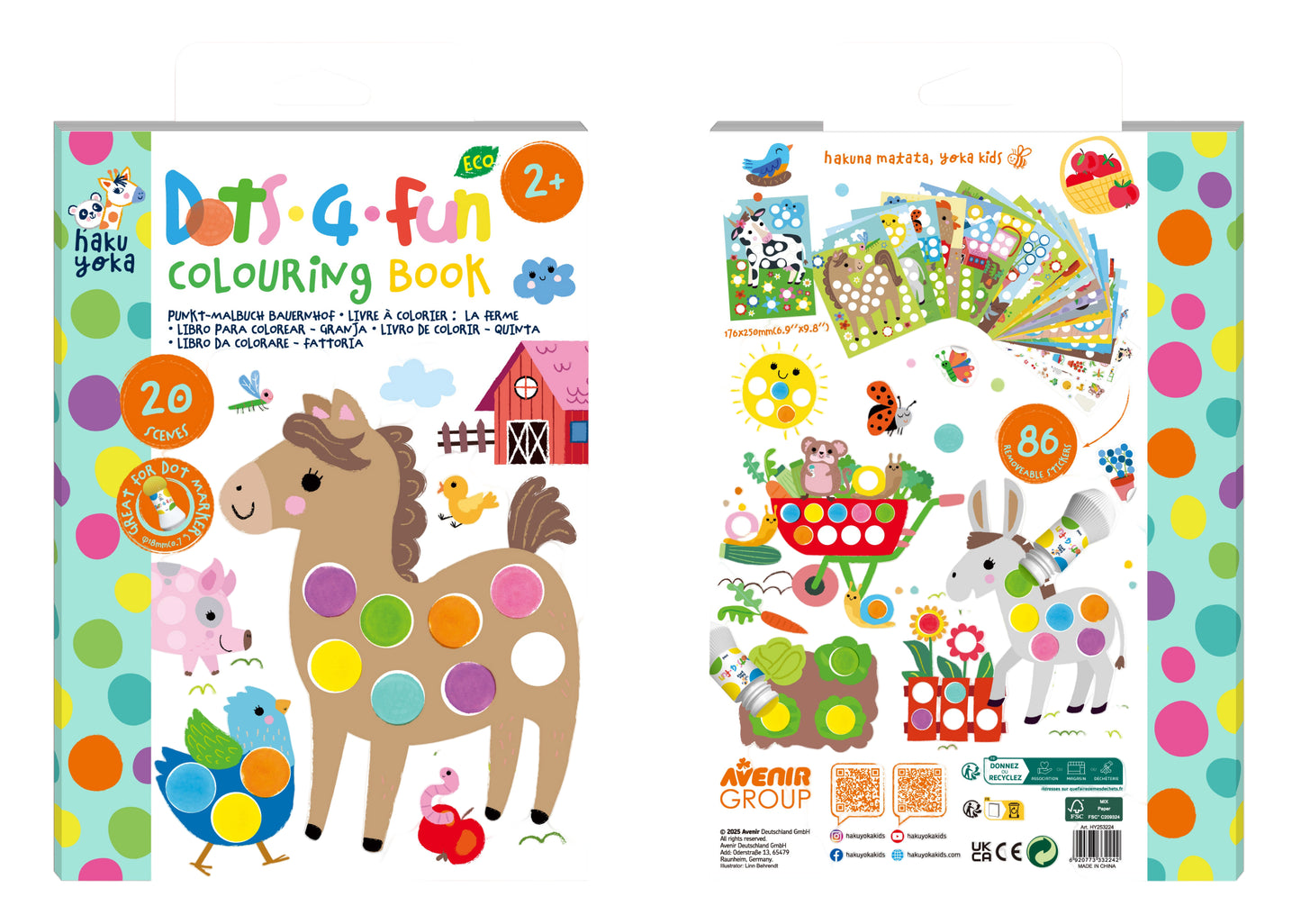 Dots4Fun Colouring Book Farm Animal