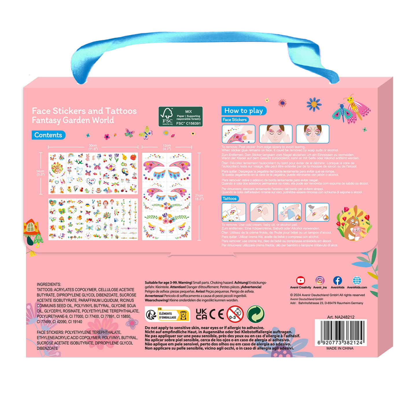 Face Sticker and Tattoos Fantasy Garden World