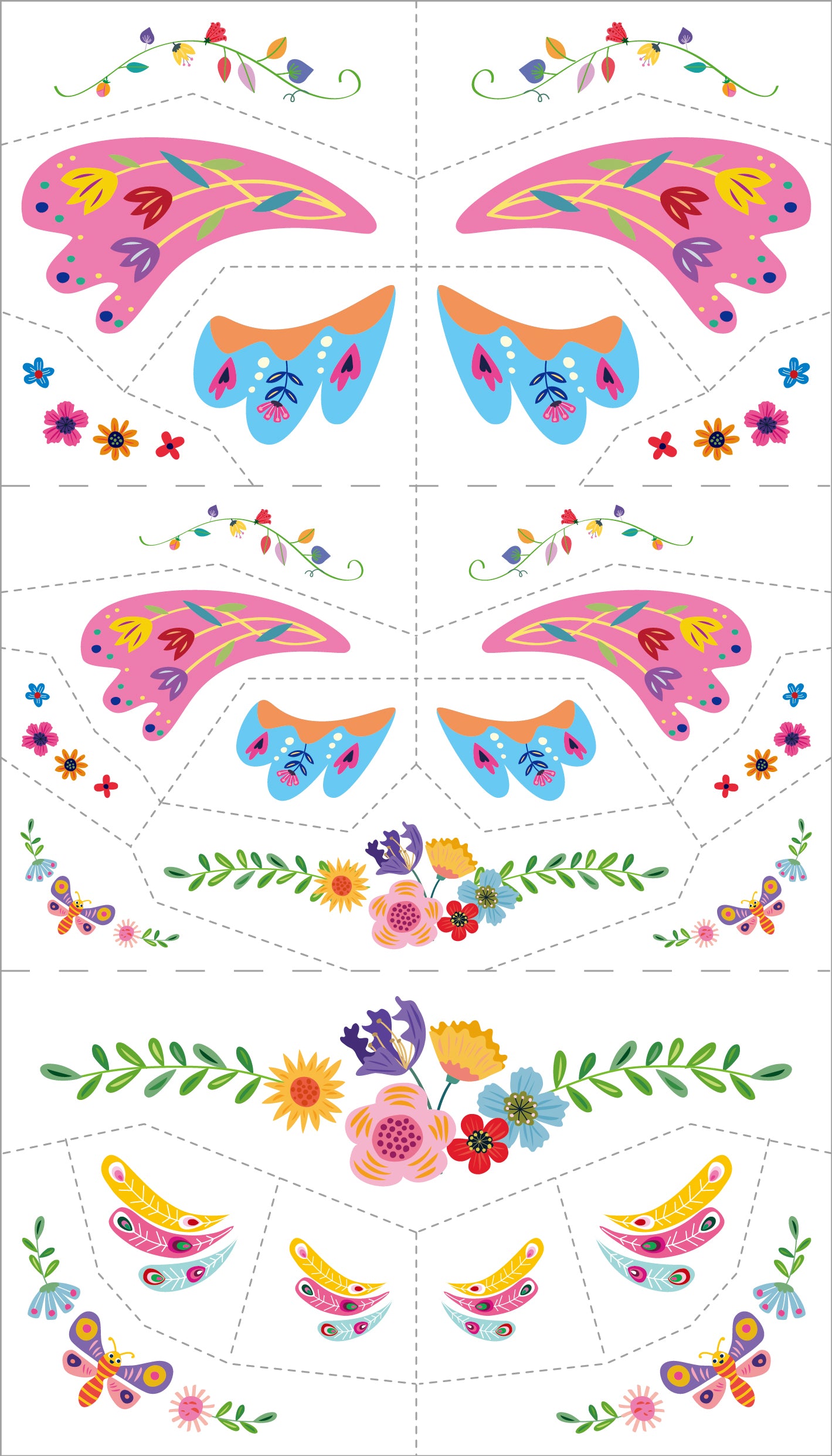 Face Sticker and Tattoos Fantasy Garden World