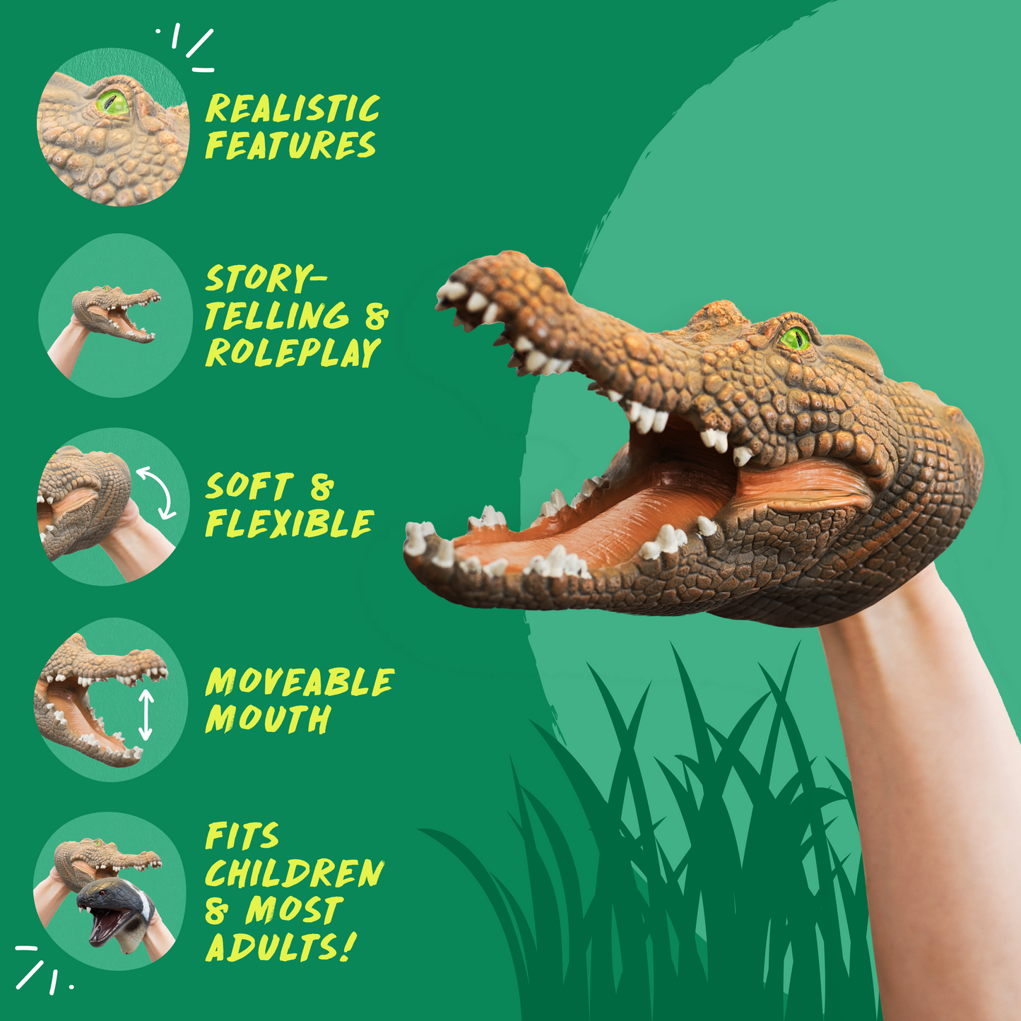 Wild Thingz Hand Puppet - Crocodile