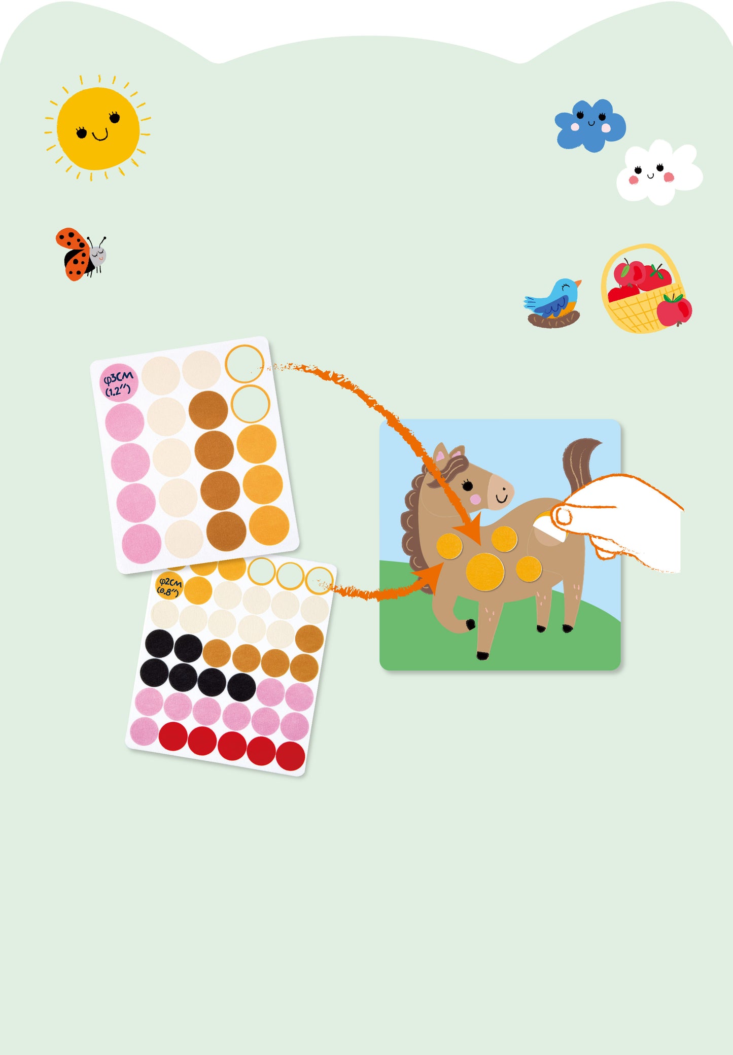 Dots4Fun Peel·Stick·Play Farm Animals