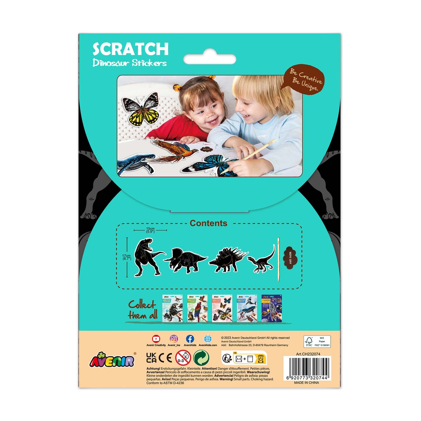 Scratch Dino Stickers