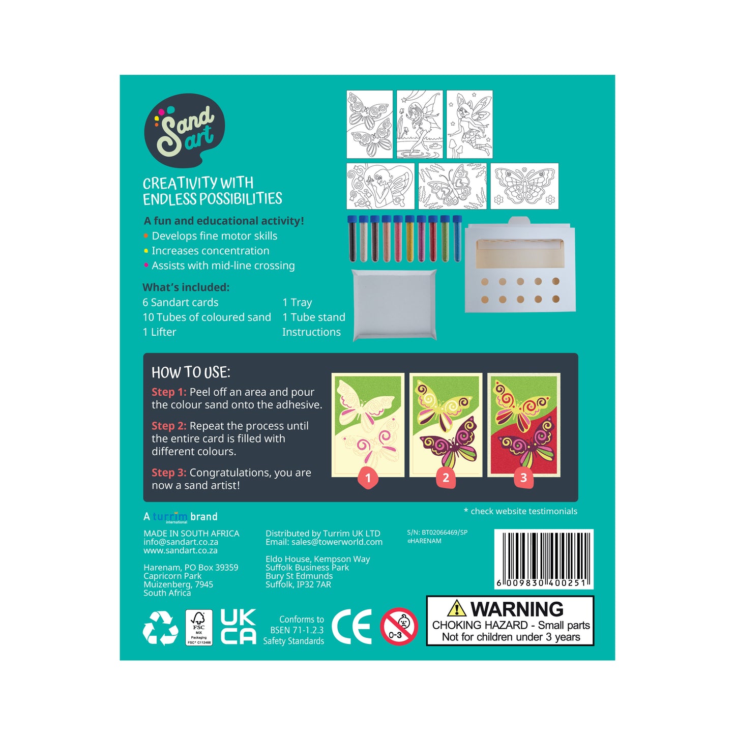Sandart Fairies & Butterflies 6 pack