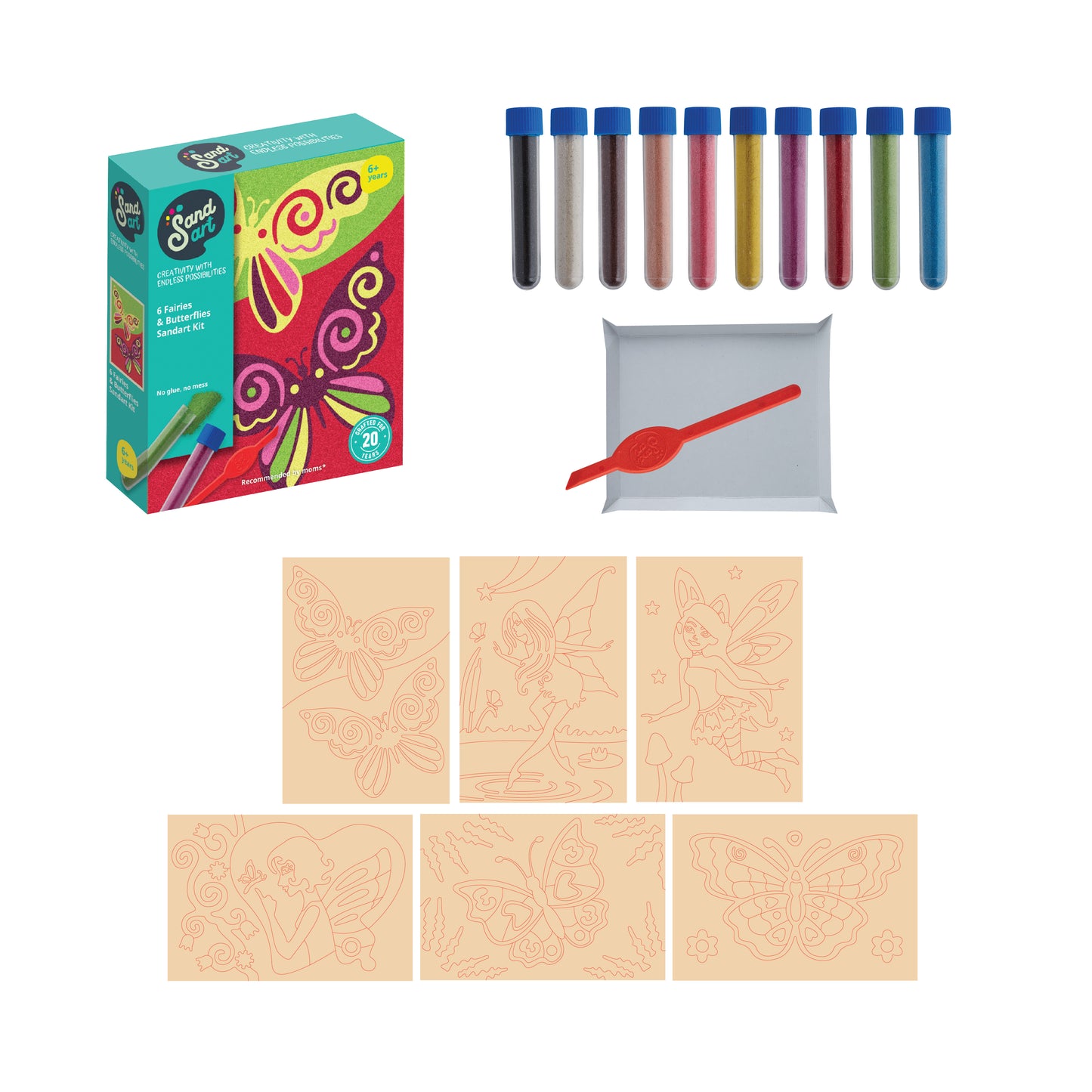 Sandart Fairies & Butterflies 6 pack
