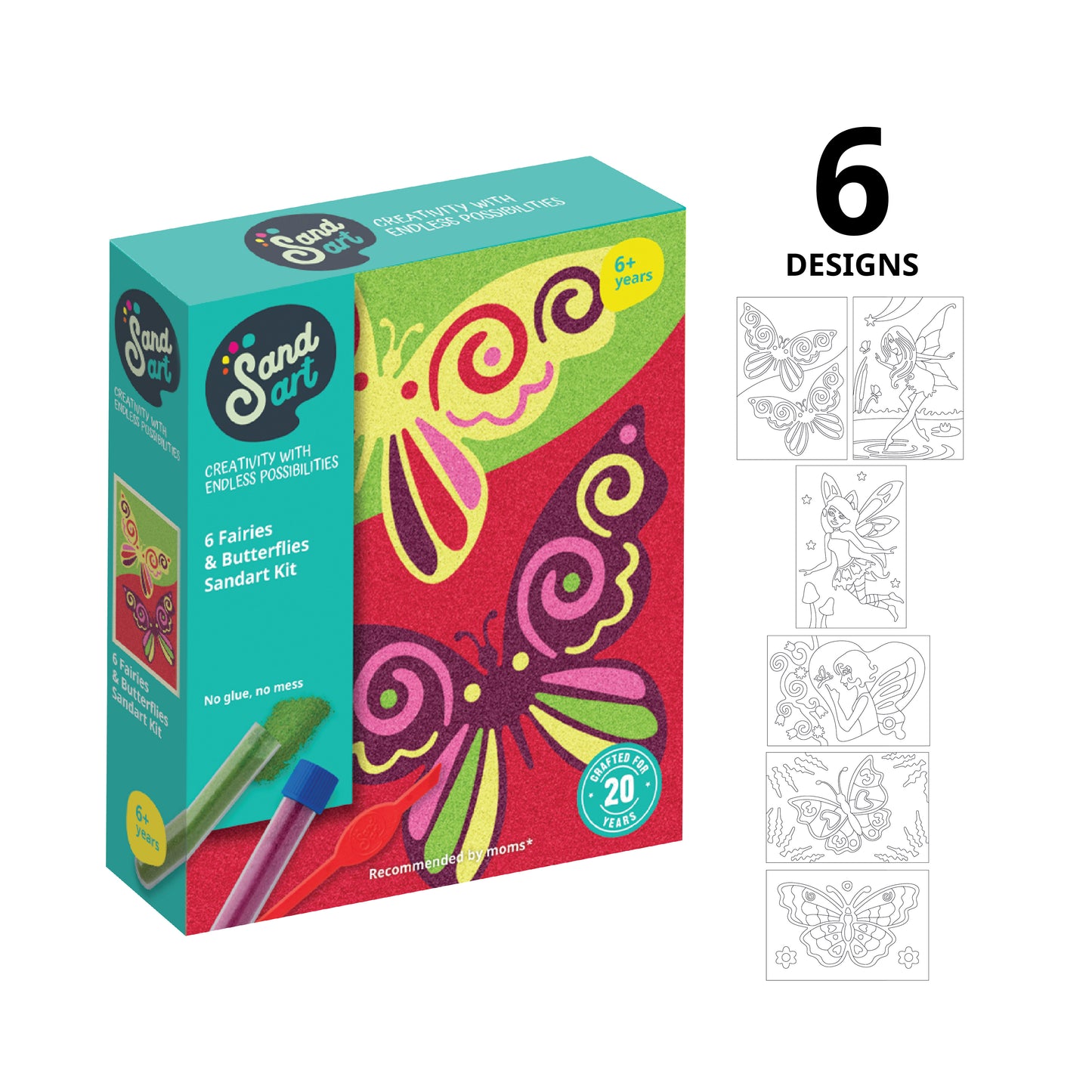 Sandart Fairies & Butterflies 6 pack