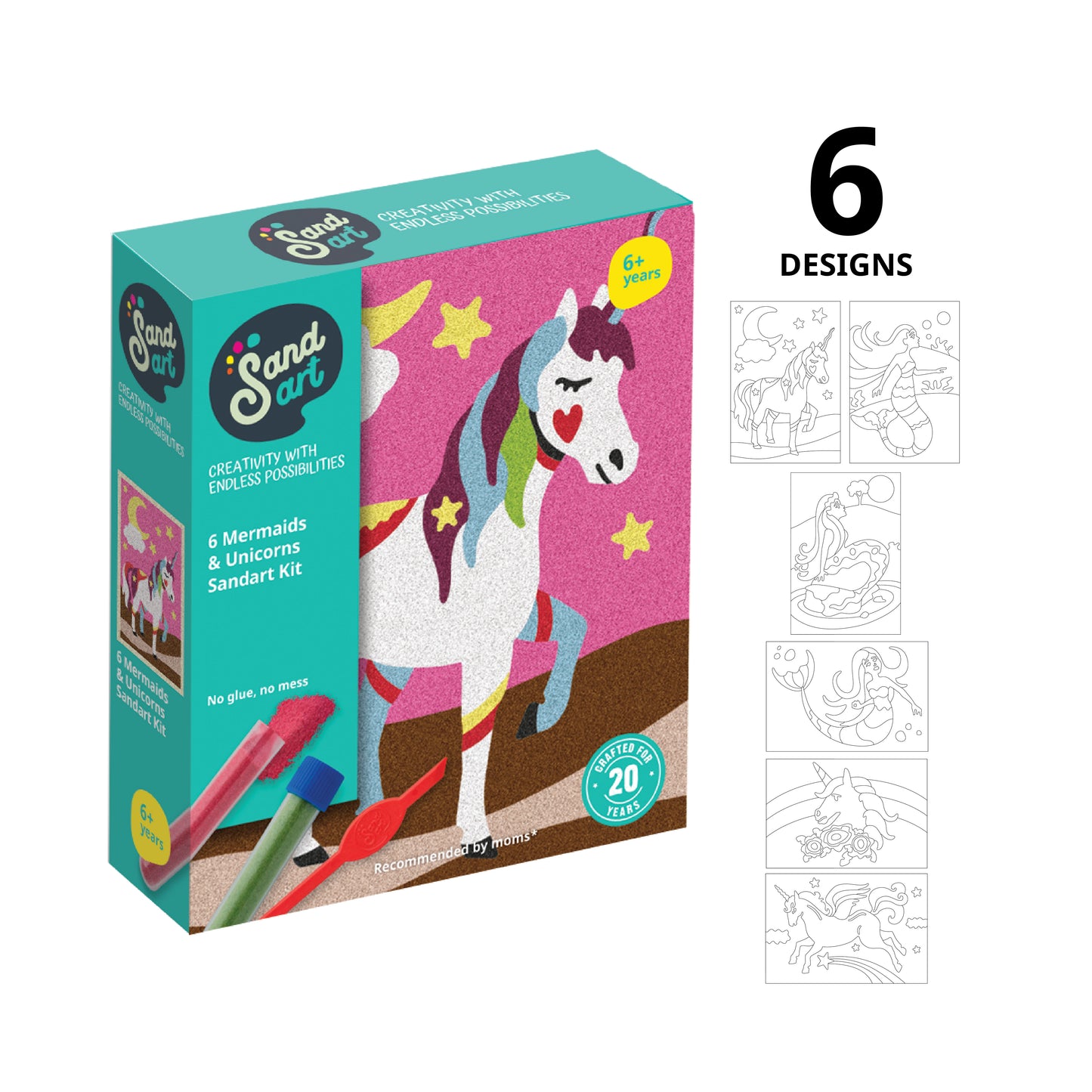 Sandart Mermaids & Unicorns 6 pack