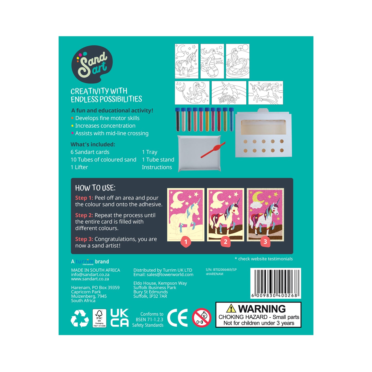 Sandart Mermaids & Unicorns 6 pack