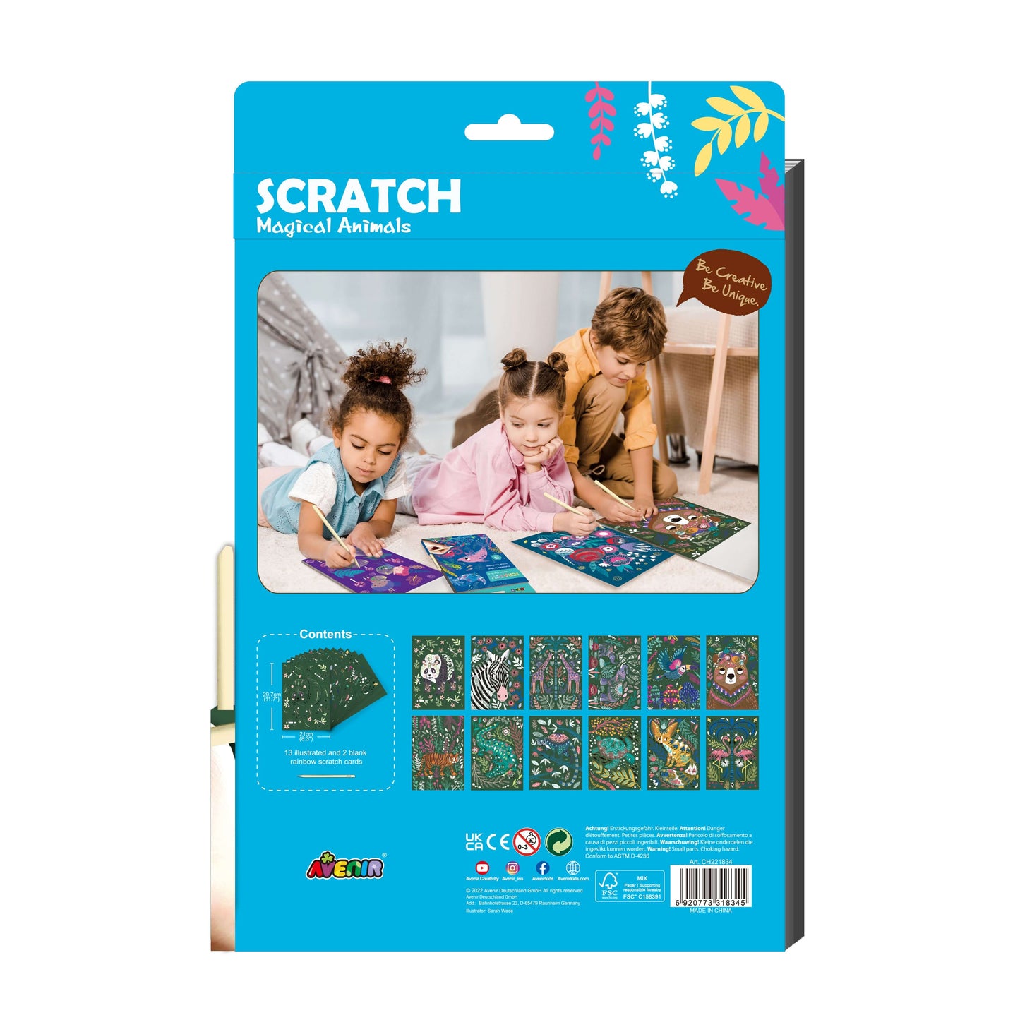 A4 Scratch Book - Magical animals