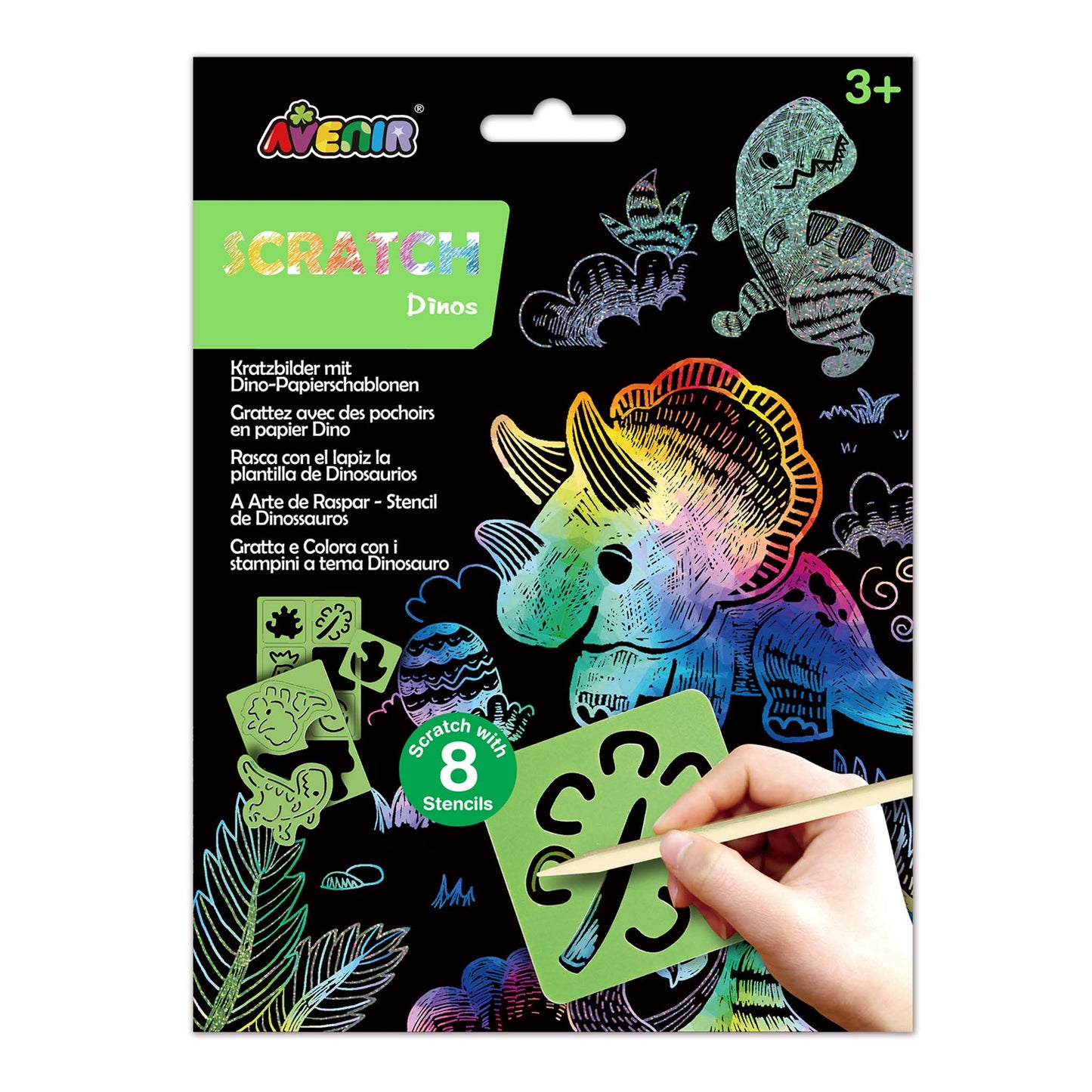Scratch with Stencil Dinos