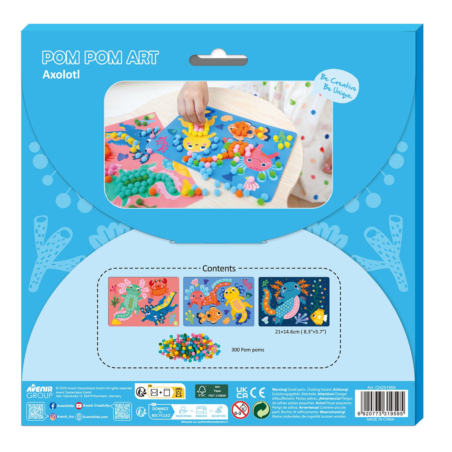 Everyday Craft Pom Pom Art Axolotl