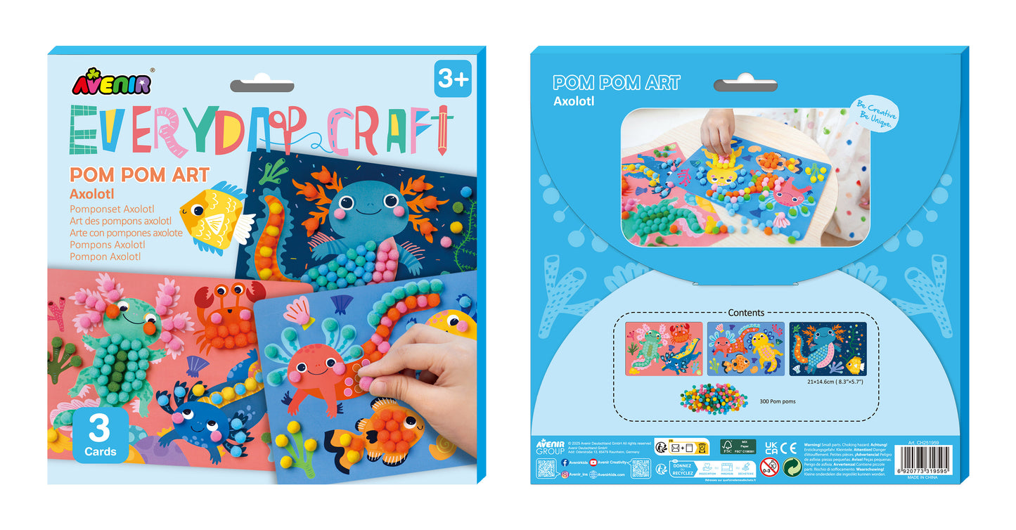 Everyday Craft Pom Pom Art Axolotl
