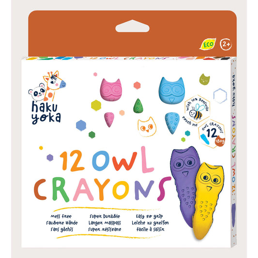 Haku Yoka Owl Crayons 12 Colours