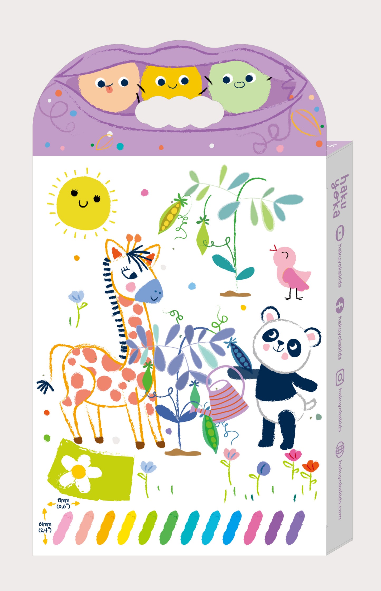 Happy Pea Pod Crayons 12 Pastel Colours