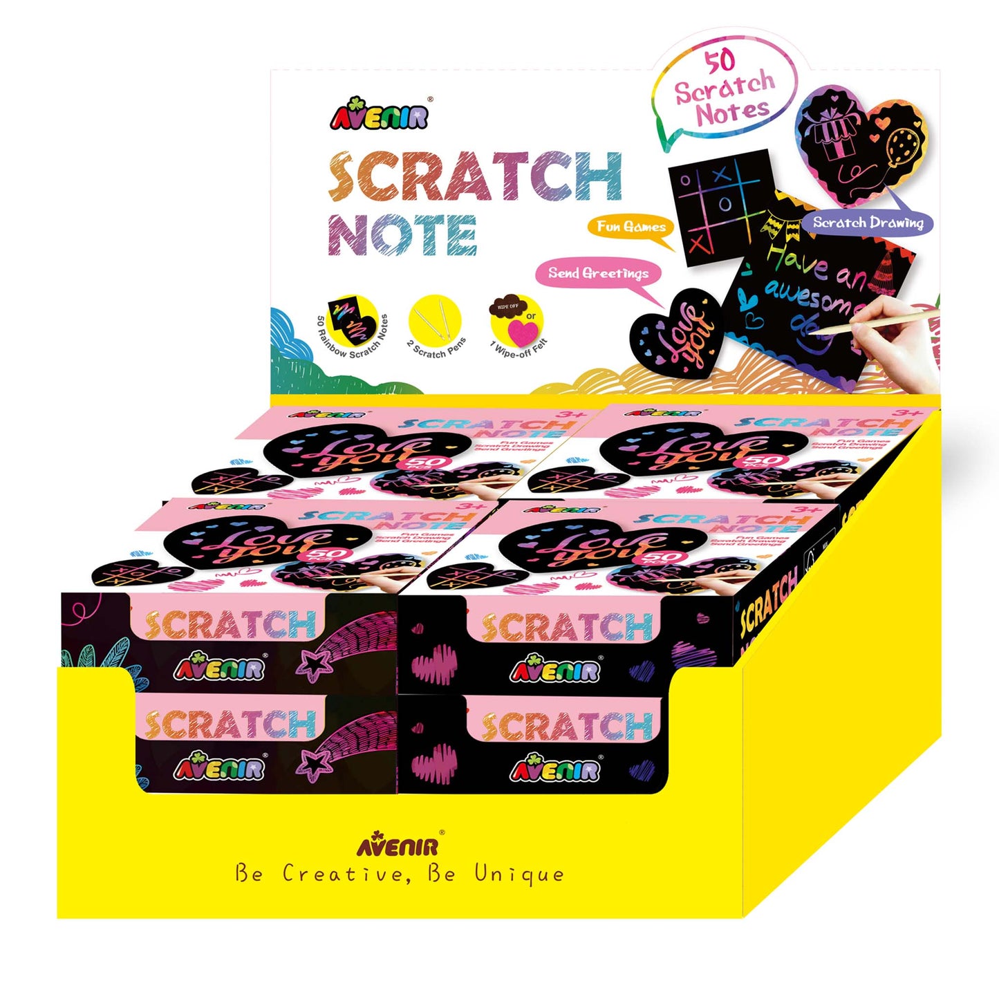 Scratch Heart Note in Display 12 pc