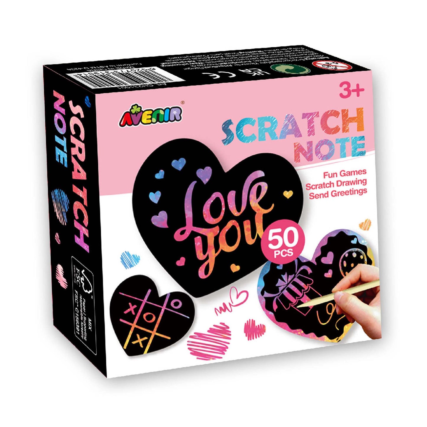 Scratch Heart Note in Display 12 pc