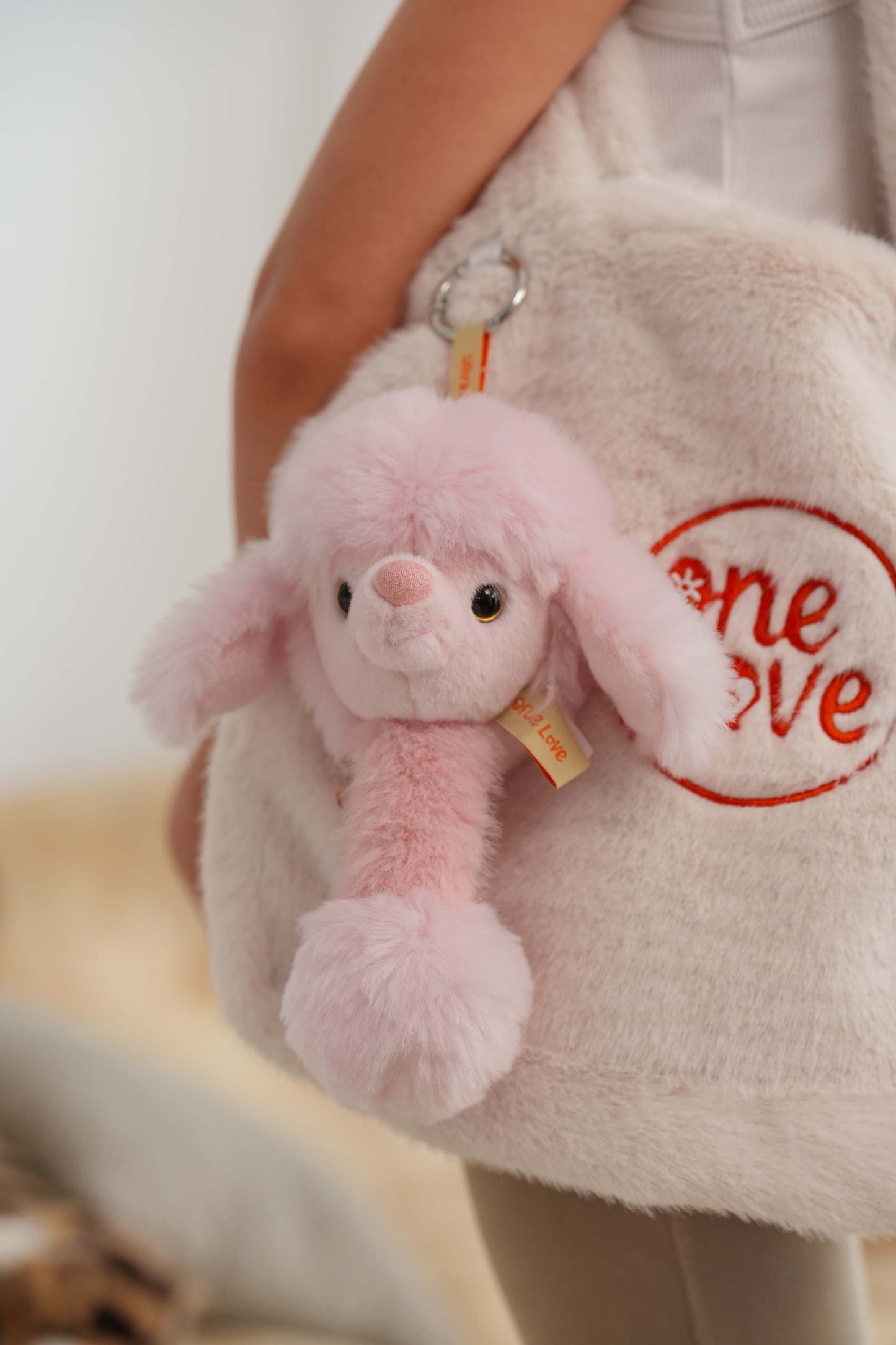 One Love Millie  Bag Charm Pink Poodle - 9cm