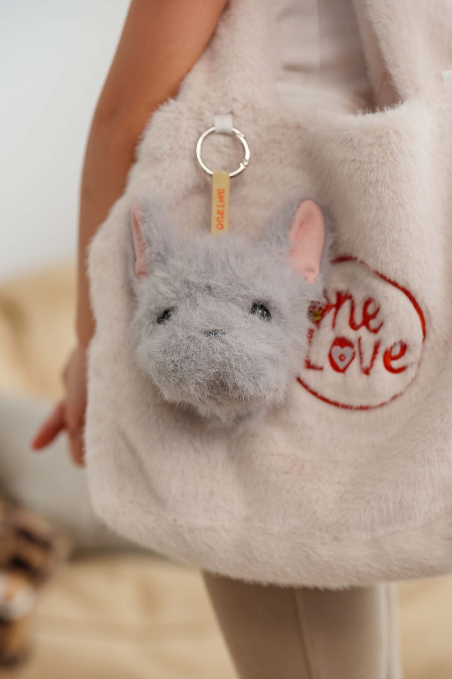 One Love Remy  Bag Charm Laying French Bulldog - 9cm