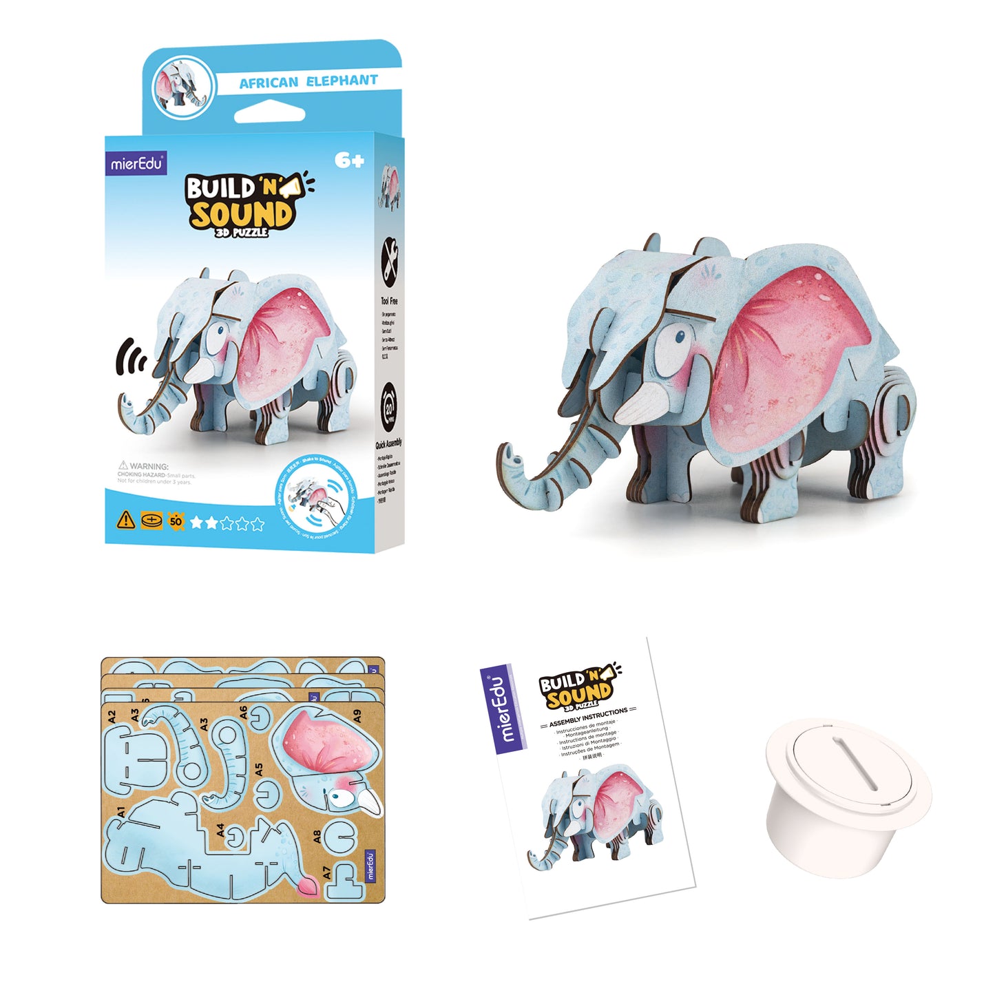 ME Build N Sound 3D Puzzle African Elephant