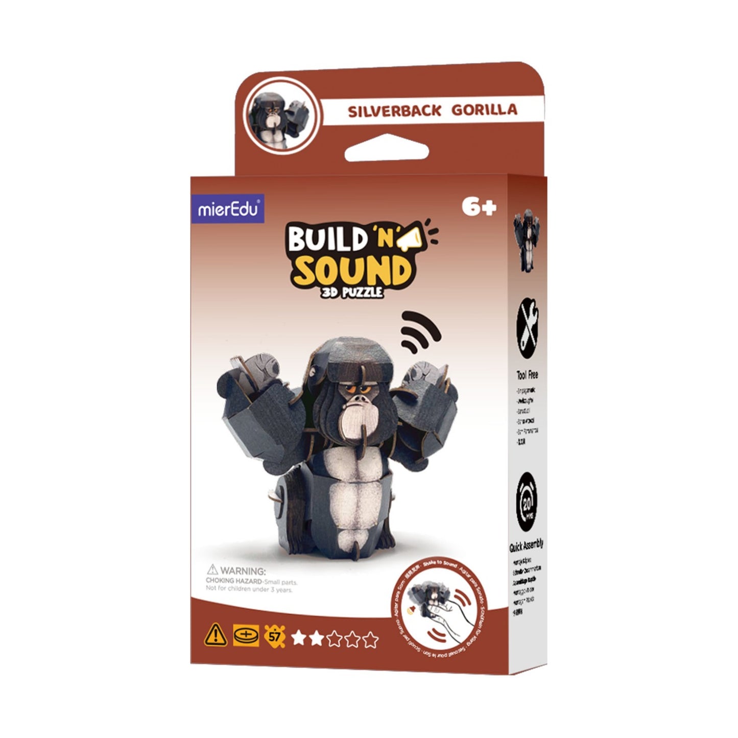 ME Build N Sound 3D Puzzle Silverback Gorilla