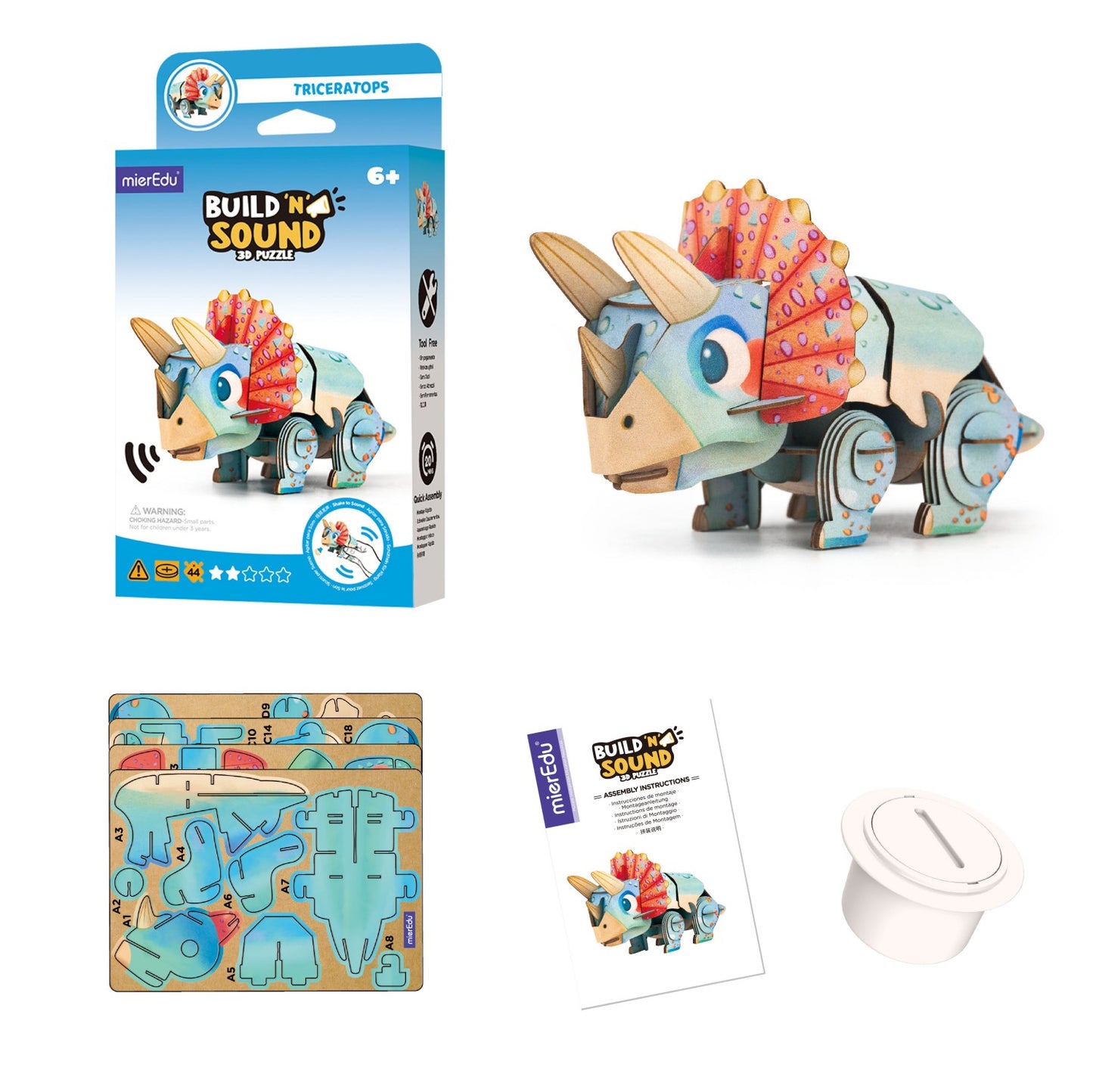 ME Build N Sound 3D Puzzle Triceratops