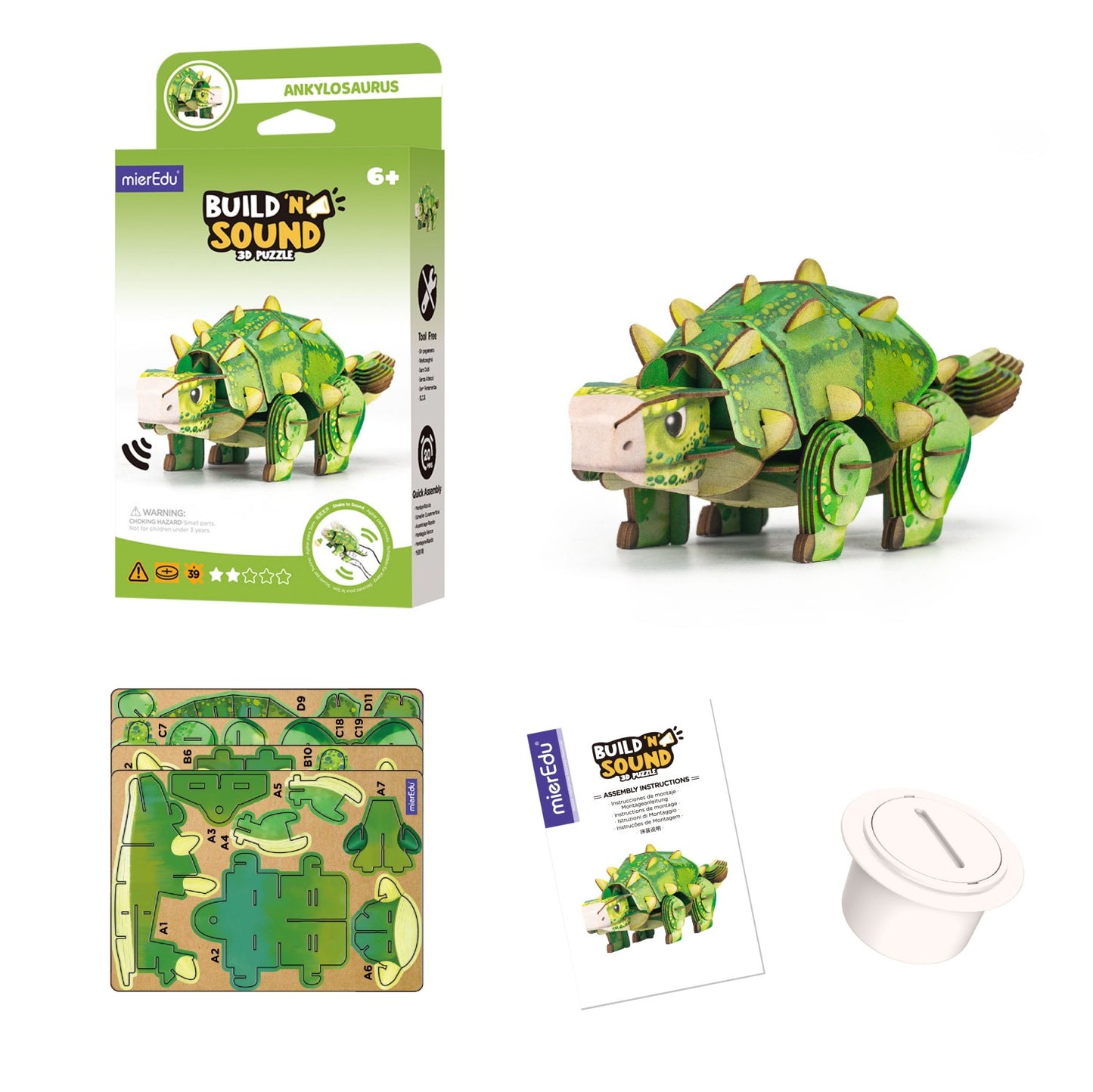 ME Build N Sound 3D Puzzle Ankylosaurus