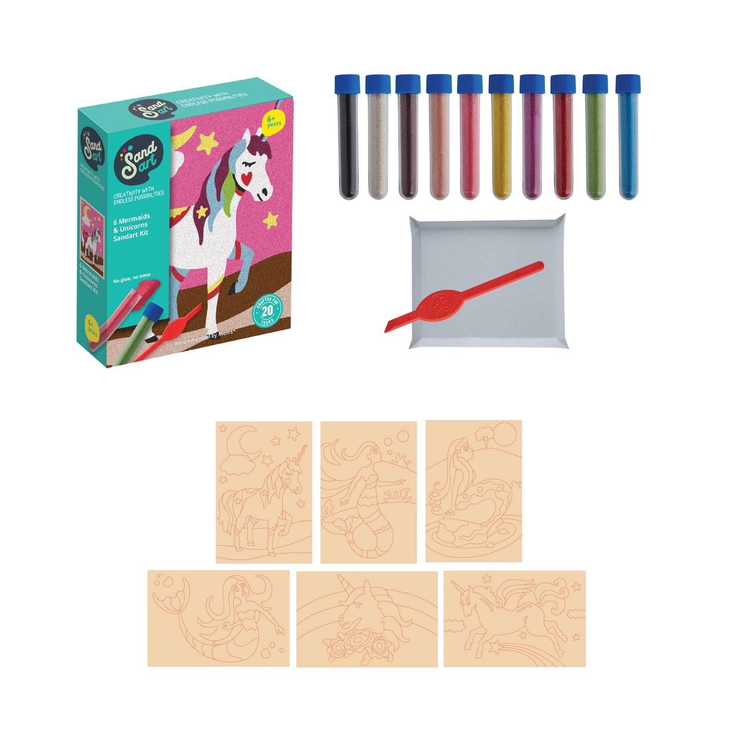 Sandart Mermaids & Unicorns 6 pack