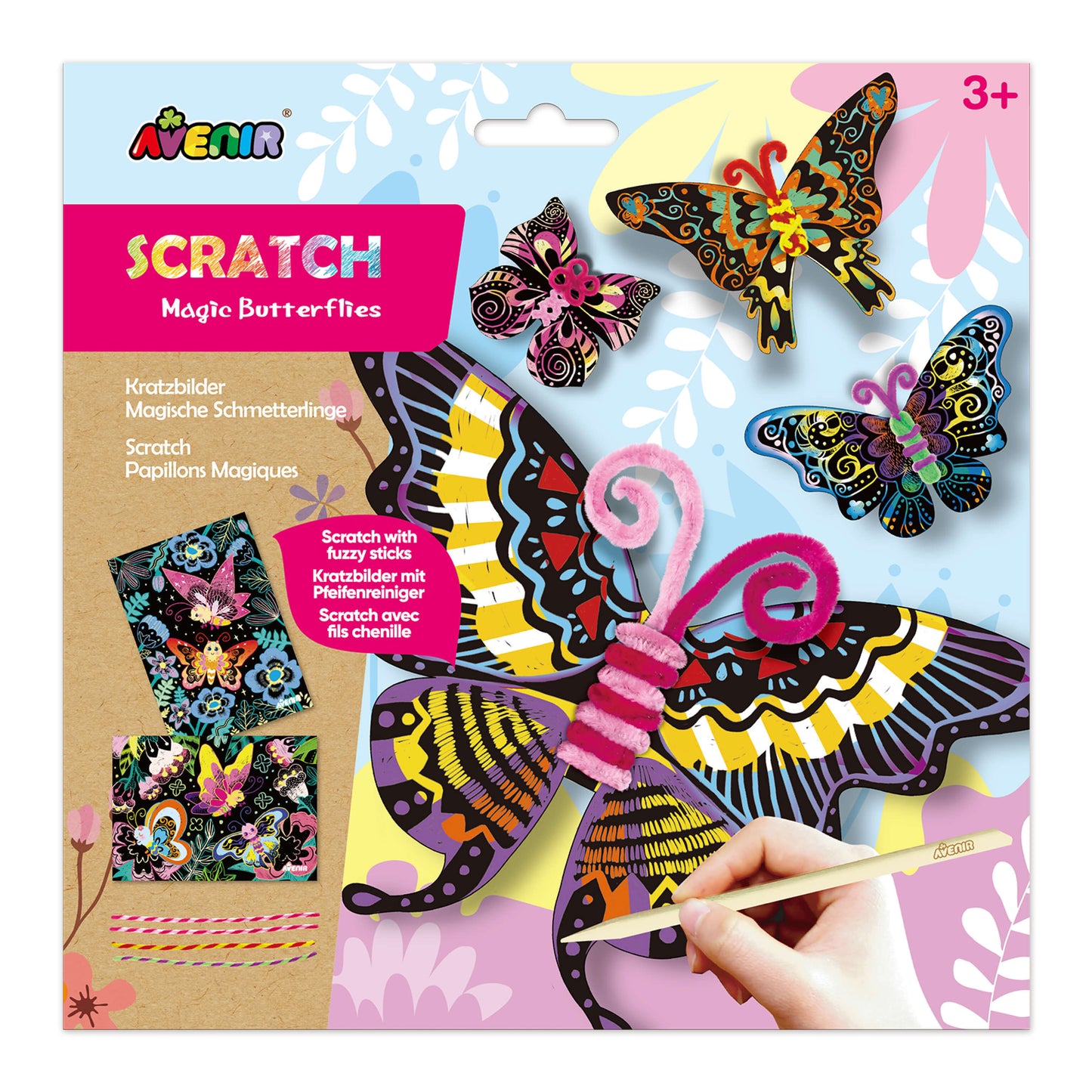Scratch Butterflies with Fuzzy Sticks
